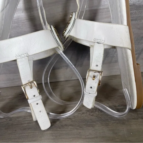 Tory Burch Womens 8 White Bryce Flat Thong Sandals Casual Logo Beach - Picture 8 of 12